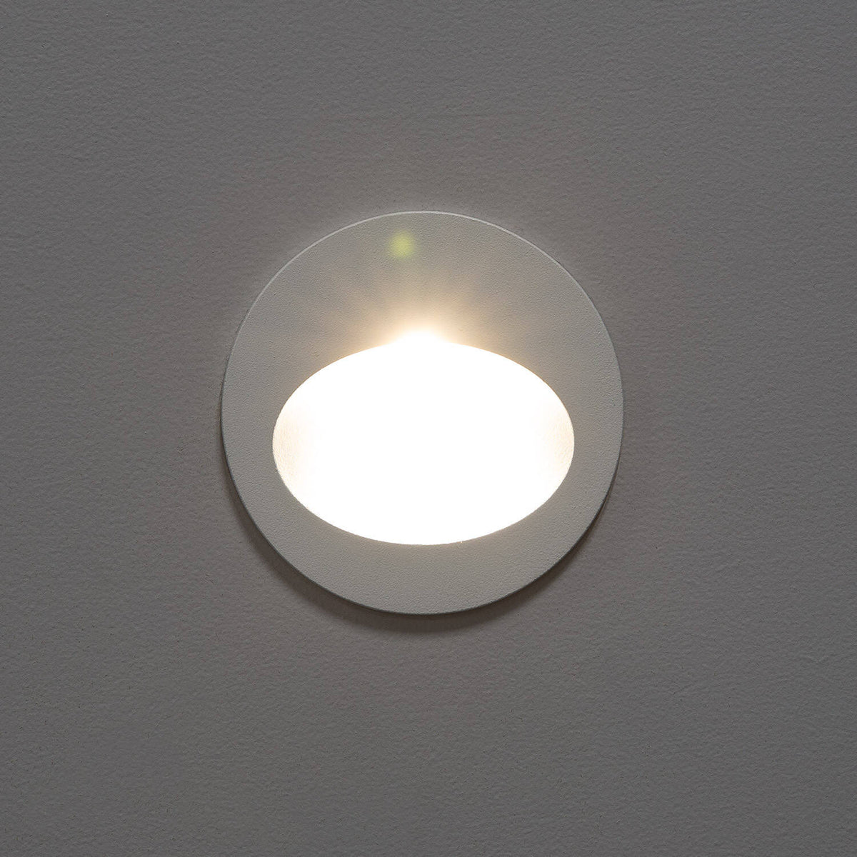 Baliza Exterior LED 3W Empotrable Pared Circular Aluminio Blanco Coney