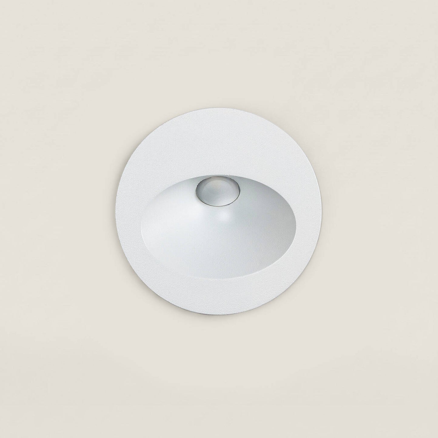 Baliza Exterior LED 3W Empotrable Pared Circular Aluminio Blanco Coney