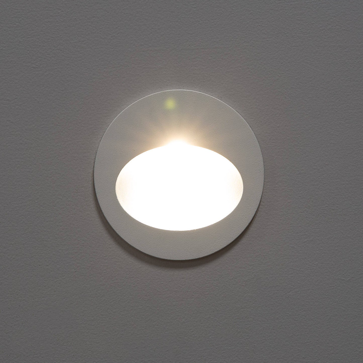 Baliza Exterior LED 3W Empotrable Pared Circular Aluminio Blanco Coney