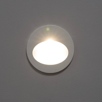 Baliza Exterior LED 3W Empotrable Pared Circular Aluminio Blanco Coney