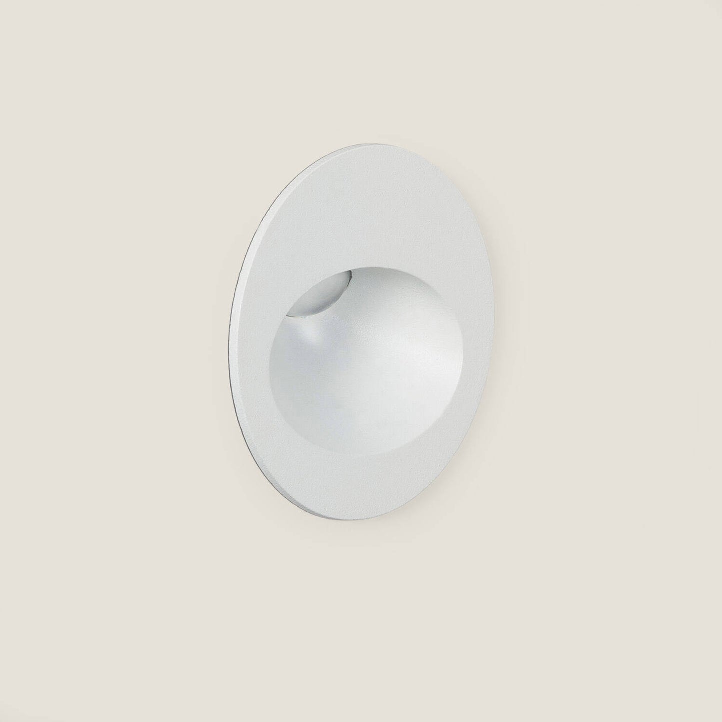Baliza Exterior LED 3W Empotrable Pared Circular Aluminio Blanco Coney