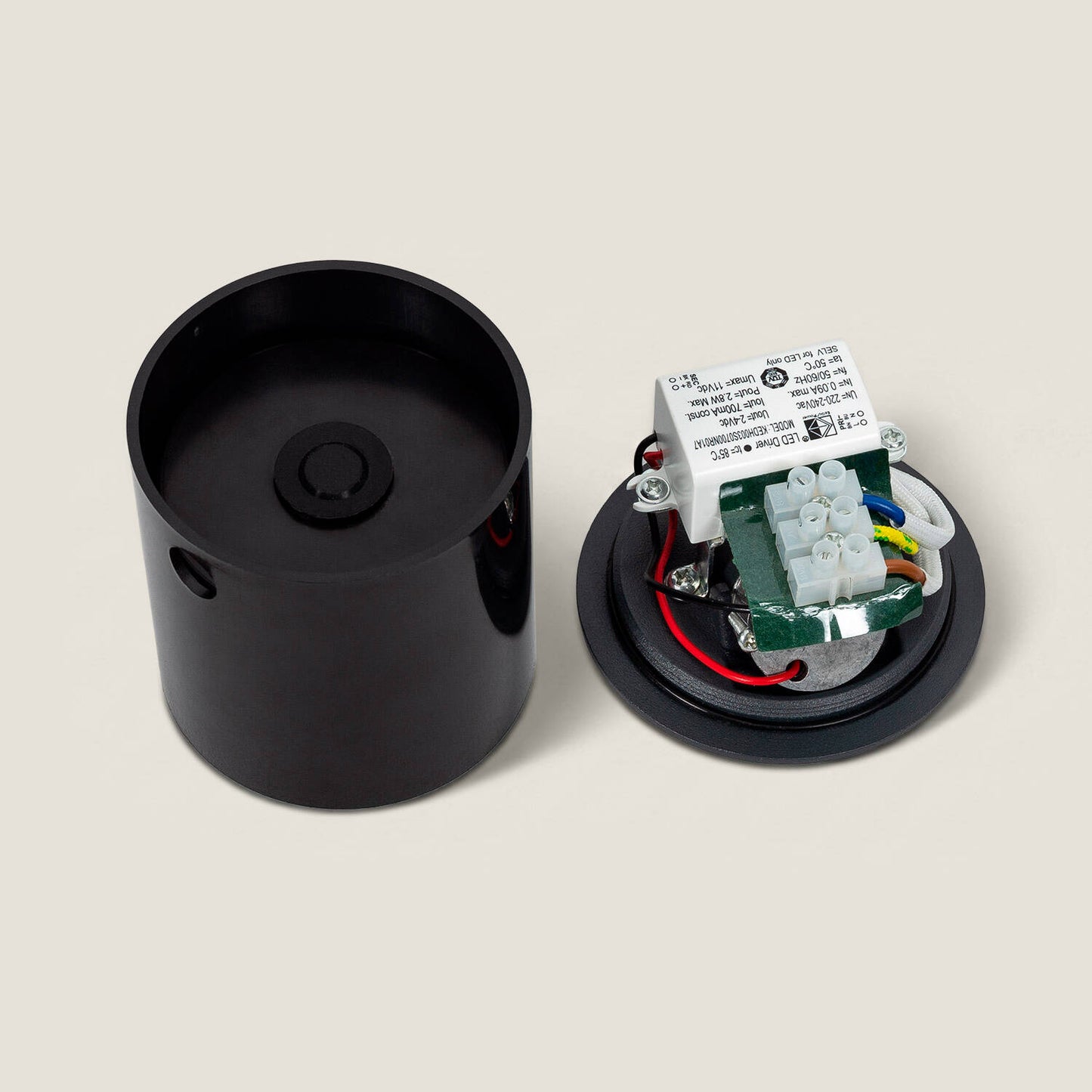 Baliza Exterior LED 3W Empotrable Pared Circular Aluminio Gris Boiler