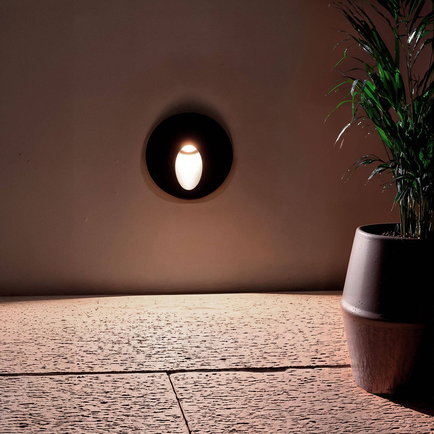 Baliza Exterior LED 3W Empotrable Pared Circular Aluminio Gris Boiler