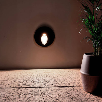 Baliza Exterior LED 3W Empotrable Pared Circular Aluminio Gris Boiler