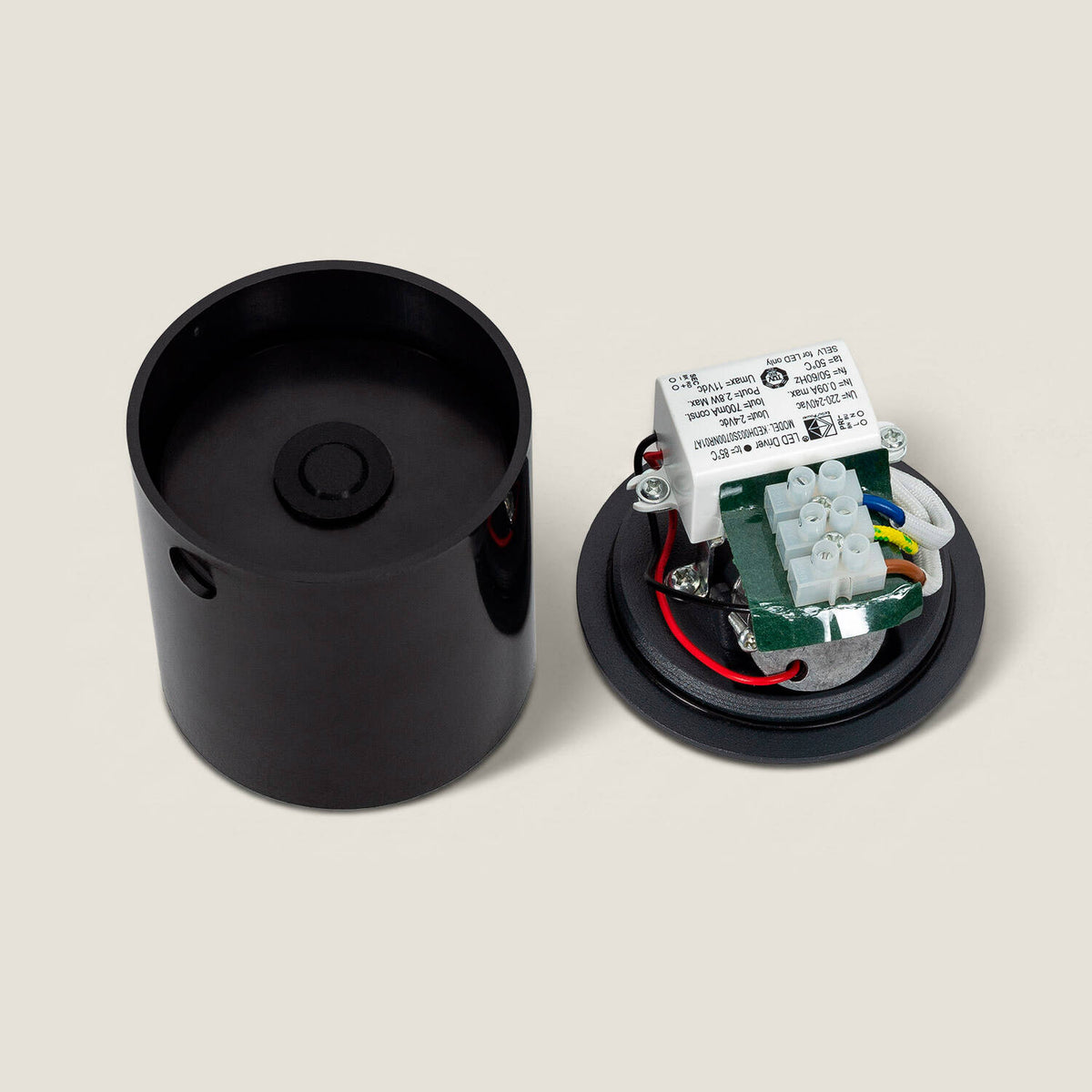 Baliza Exterior LED 3W Empotrable Pared Circular Aluminio Gris Boiler