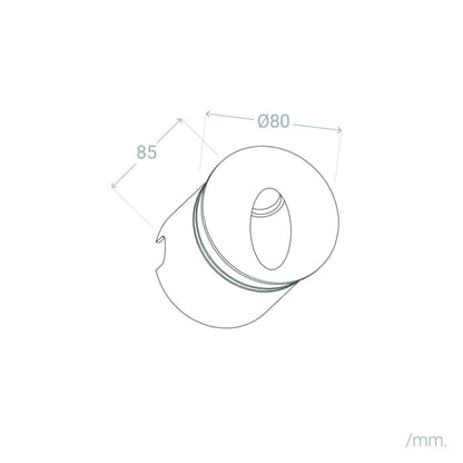 Baliza Exterior LED 3W Empotrable Pared Circular Aluminio Gris Boiler