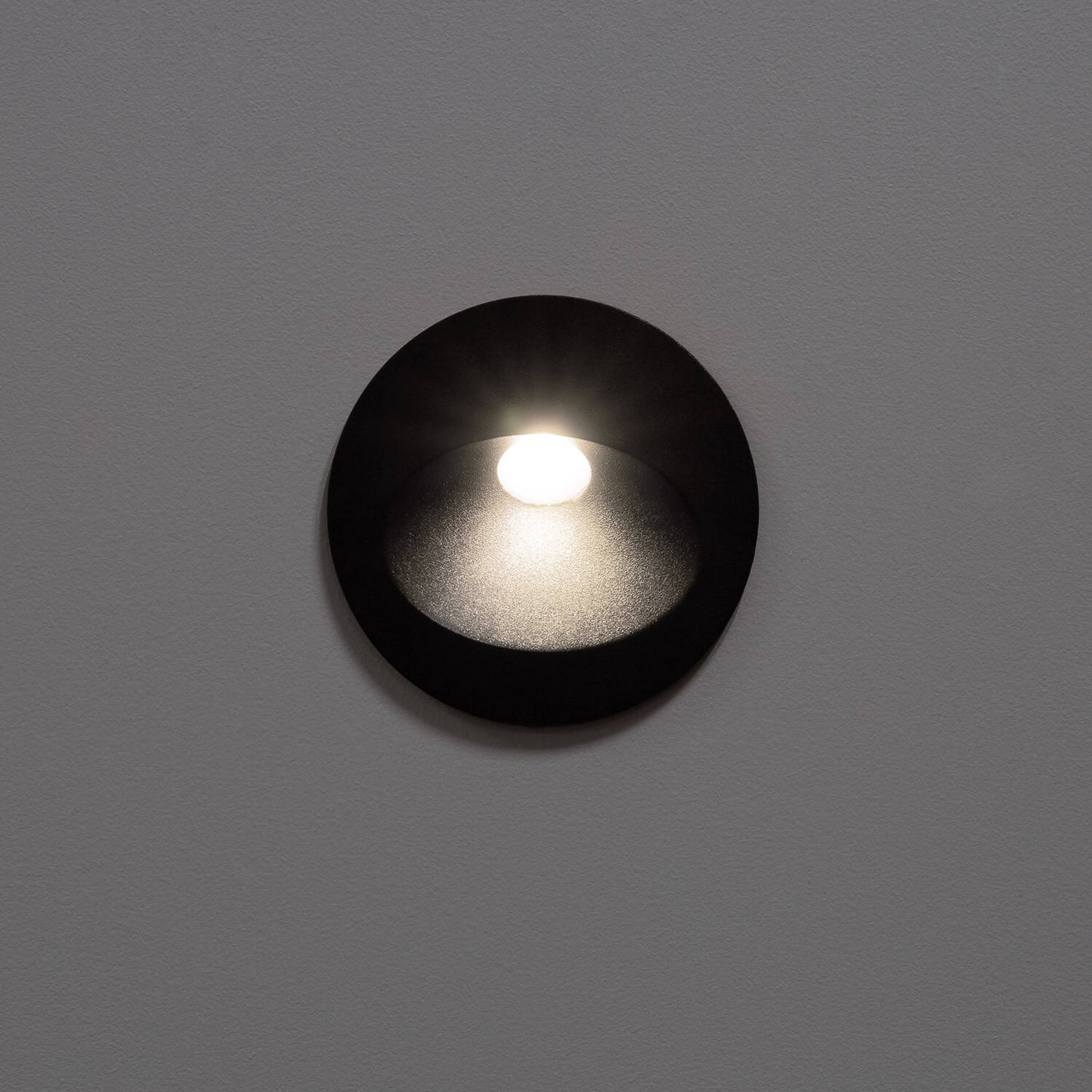 Baliza Exterior LED 3W Empotrable Pared Circular Aluminio Gris Coney
