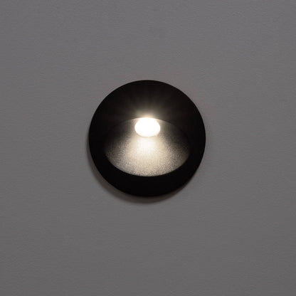 Baliza Exterior LED 3W Empotrable Pared Circular Aluminio Gris Coney