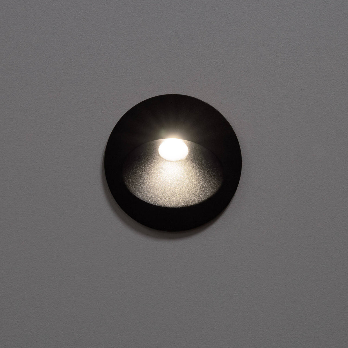 Baliza Exterior LED 3W Empotrable Pared Circular Aluminio Gris Coney