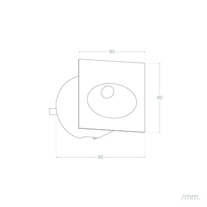 Baliza Exterior LED 3W Empotrable Pared Circular Aluminio Gris Coney
