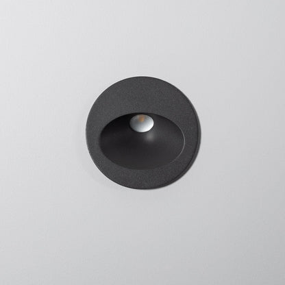 Baliza Exterior LED 3W Empotrable Pared Circular Aluminio Gris Coney
