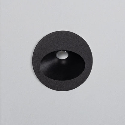 Baliza Exterior LED 3W Empotrable Pared Circular Negro Coney