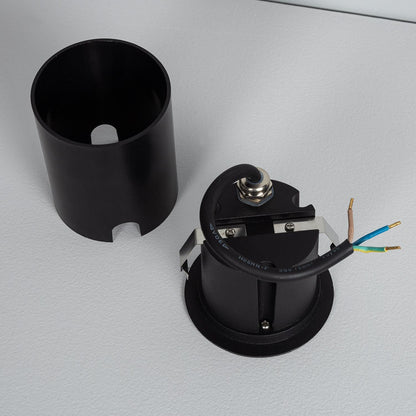 Baliza Exterior LED 3W Empotrable Pared Circular Negro Coney