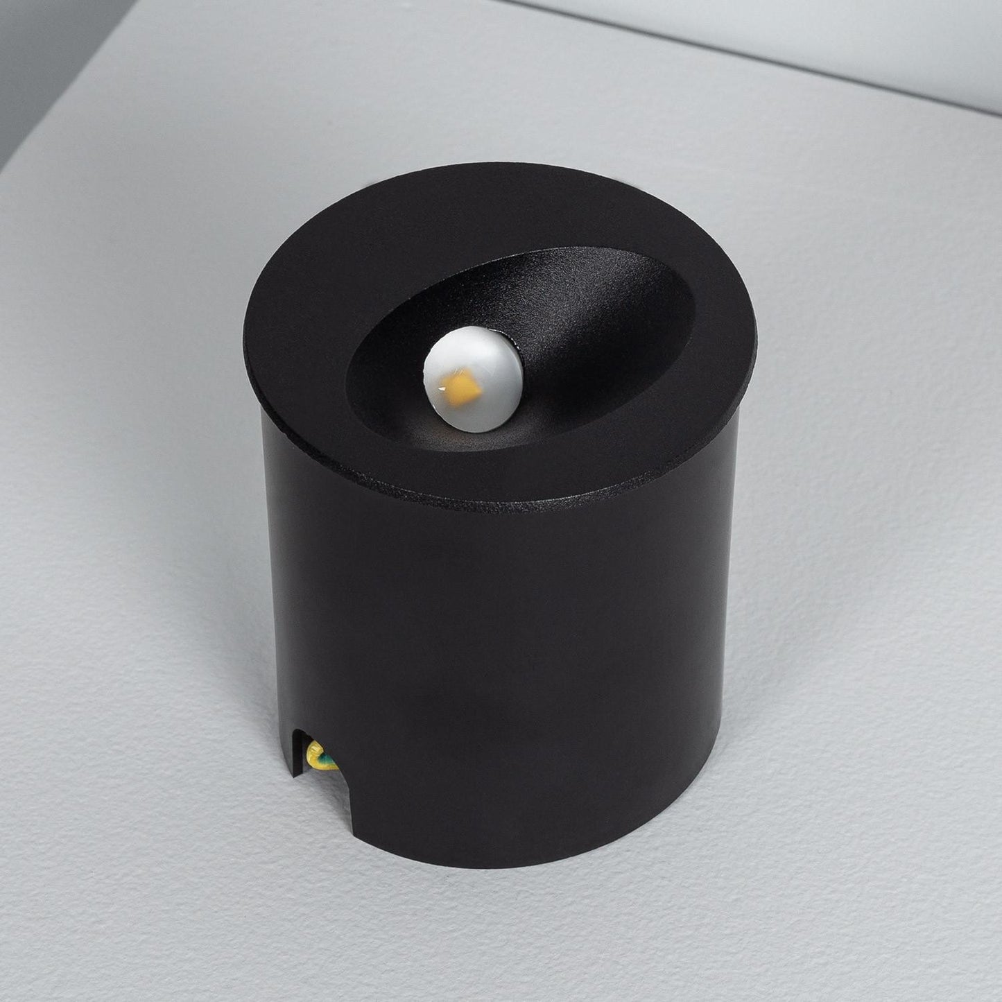 Baliza Exterior LED 3W Empotrable Pared Circular Negro Coney
