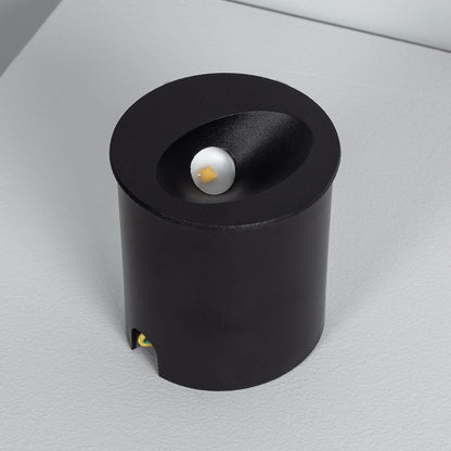 Baliza Exterior LED 3W Empotrable Pared Circular Negro Coney