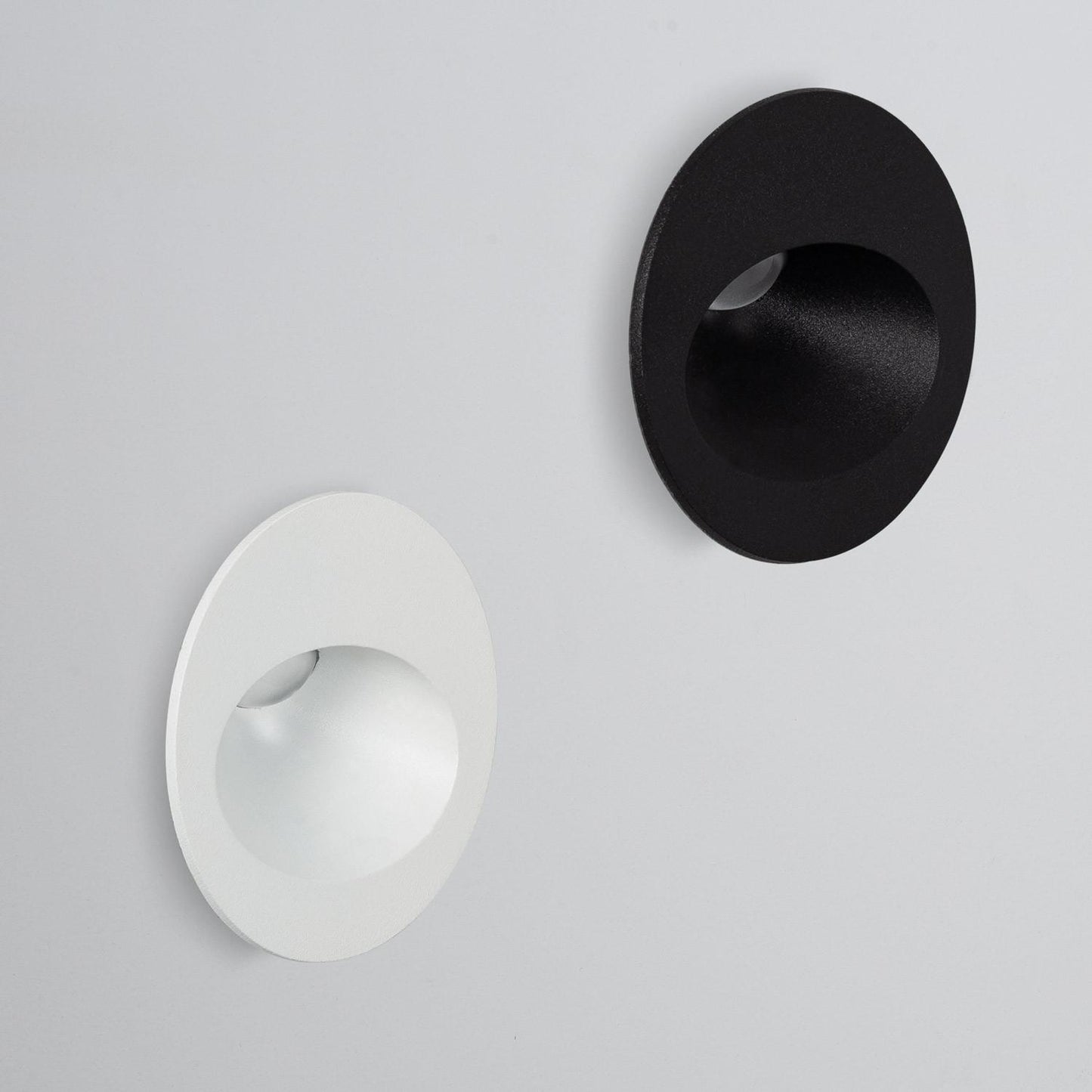 Baliza Exterior LED 3W Empotrable Pared Circular Negro Coney