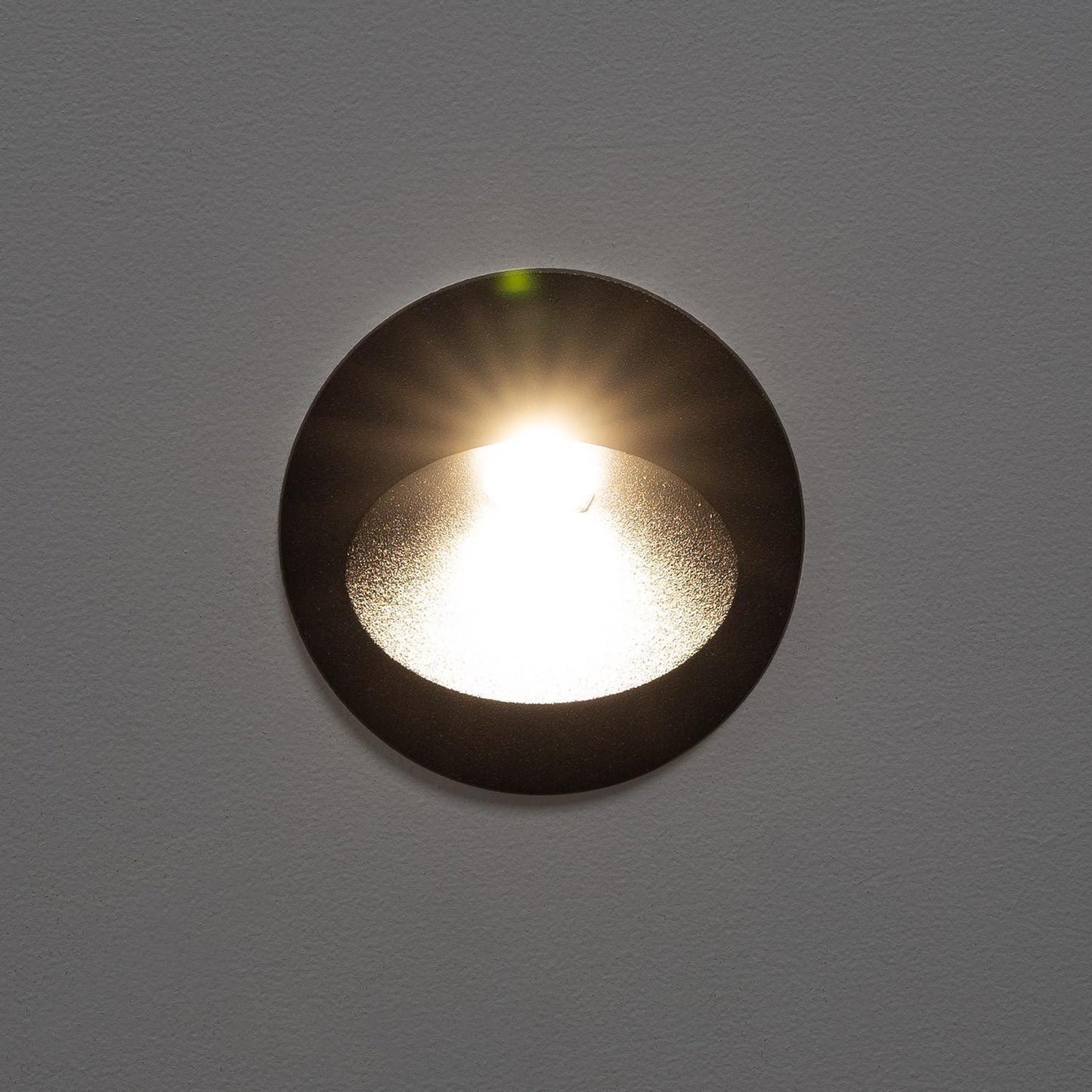 Baliza Exterior LED 3W Empotrable Pared Circular Negro Coney