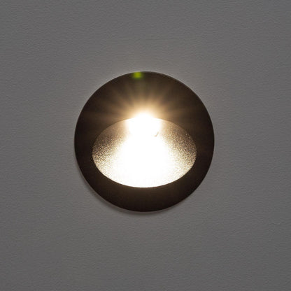 Baliza Exterior LED 3W Empotrable Pared Circular Negro Coney
