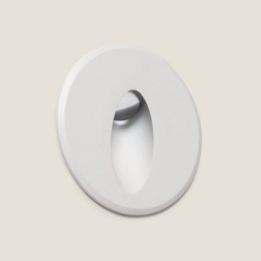 Baliza Exterior LED 3W Empotrable Pared Circular Aluminio Oval Adam
