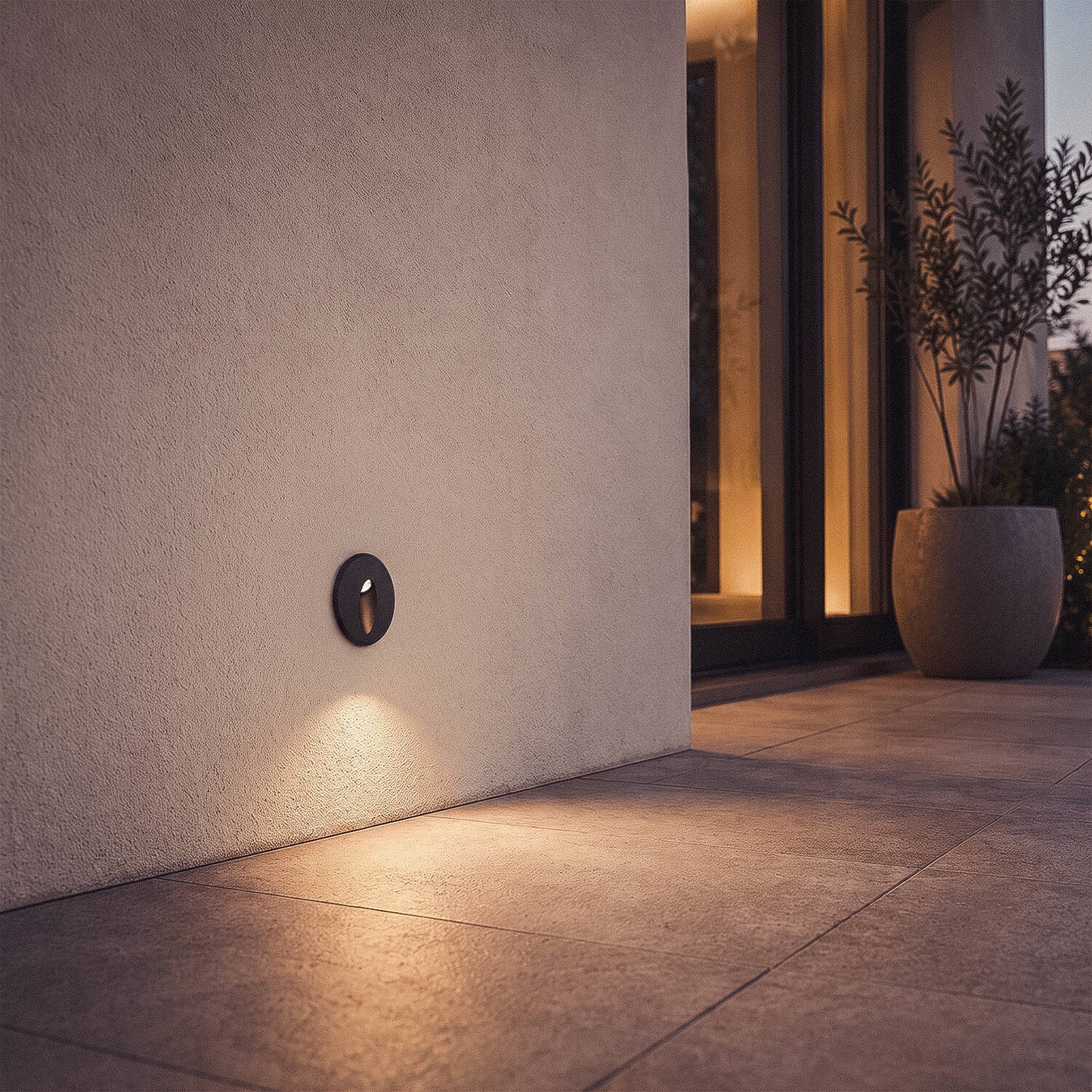Baliza Exterior LED 3W Empotrable Pared Circular Aluminio Oval Adam