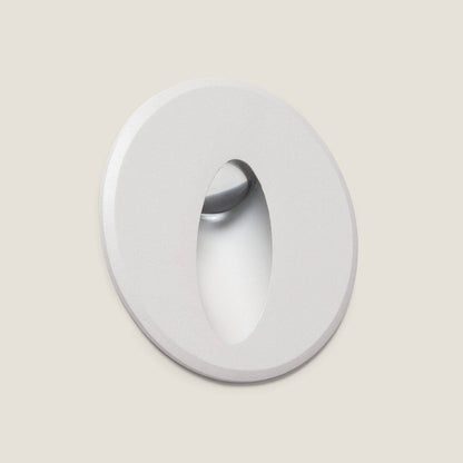Baliza Exterior LED 3W Empotrable Pared Circular Aluminio Oval Adam