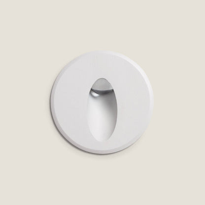Baliza Exterior LED 3W Empotrable Pared Circular Aluminio Oval Adam
