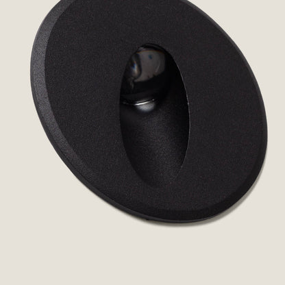 Baliza Exterior LED 3W Empotrable Pared Circular Aluminio Oval Adam