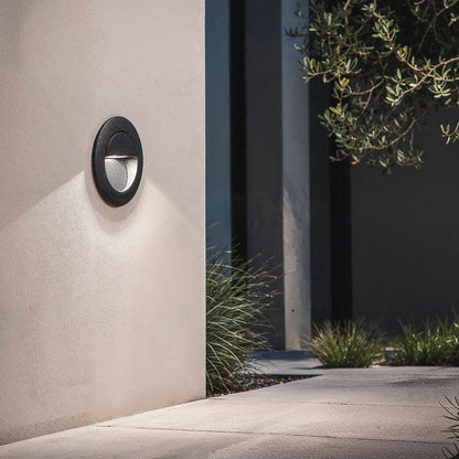 Baliza Exterior LED 3W Empotrable Aluminio Pared Circular Segre