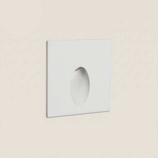 Baliza Exterior LED 3W Empotrable Pared Cuadrado Aluminio Blanco Ellis