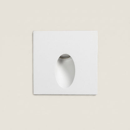 Baliza Exterior LED 3W Empotrable Pared Cuadrado Aluminio Blanco Ellis