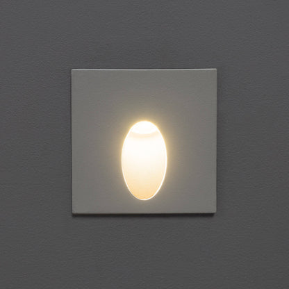Baliza Exterior LED 3W Empotrable Pared Cuadrado Aluminio Blanco Ellis