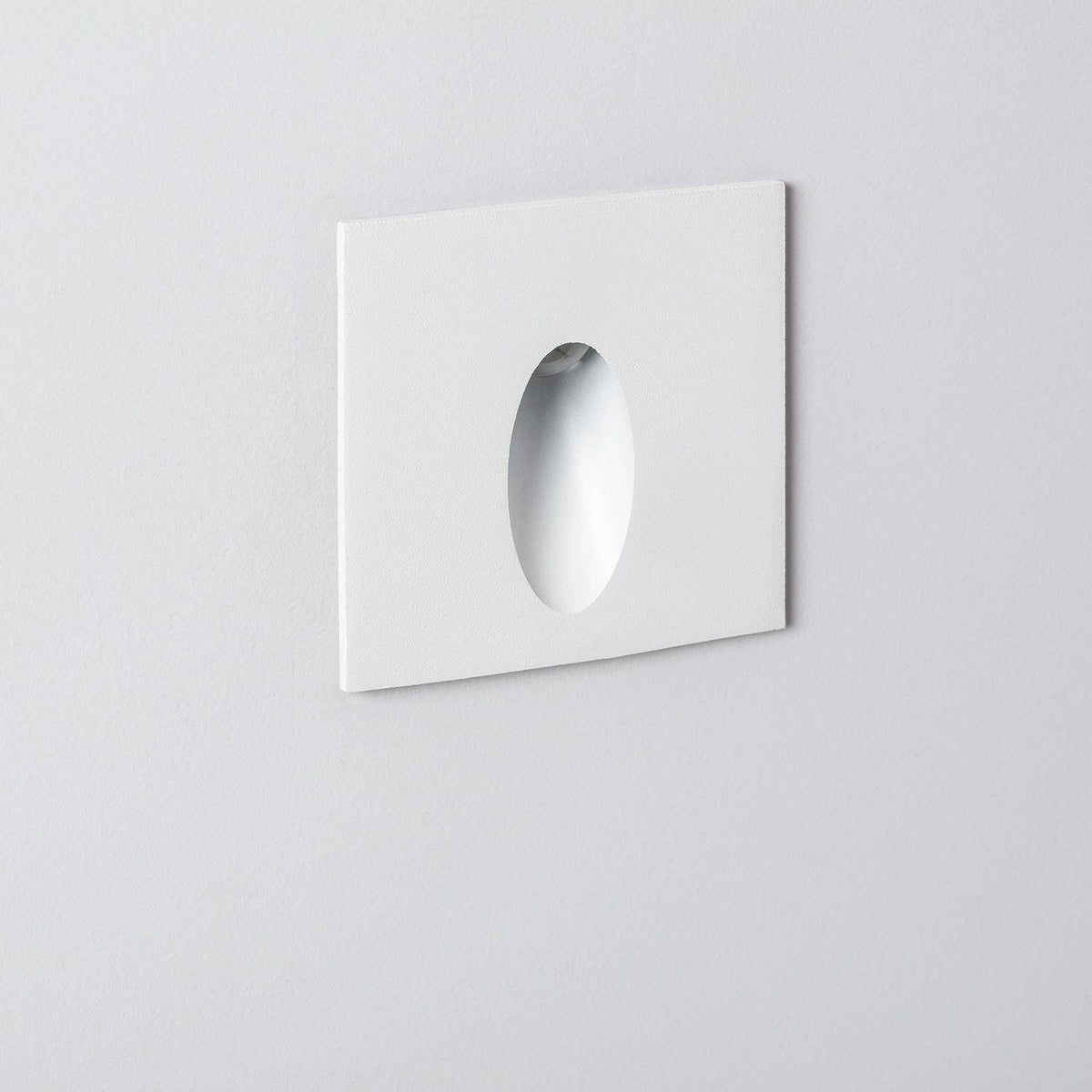 Baliza Exterior LED 3W Empotrable Aluminio Pared Cuadrado Blanco Oval Olite