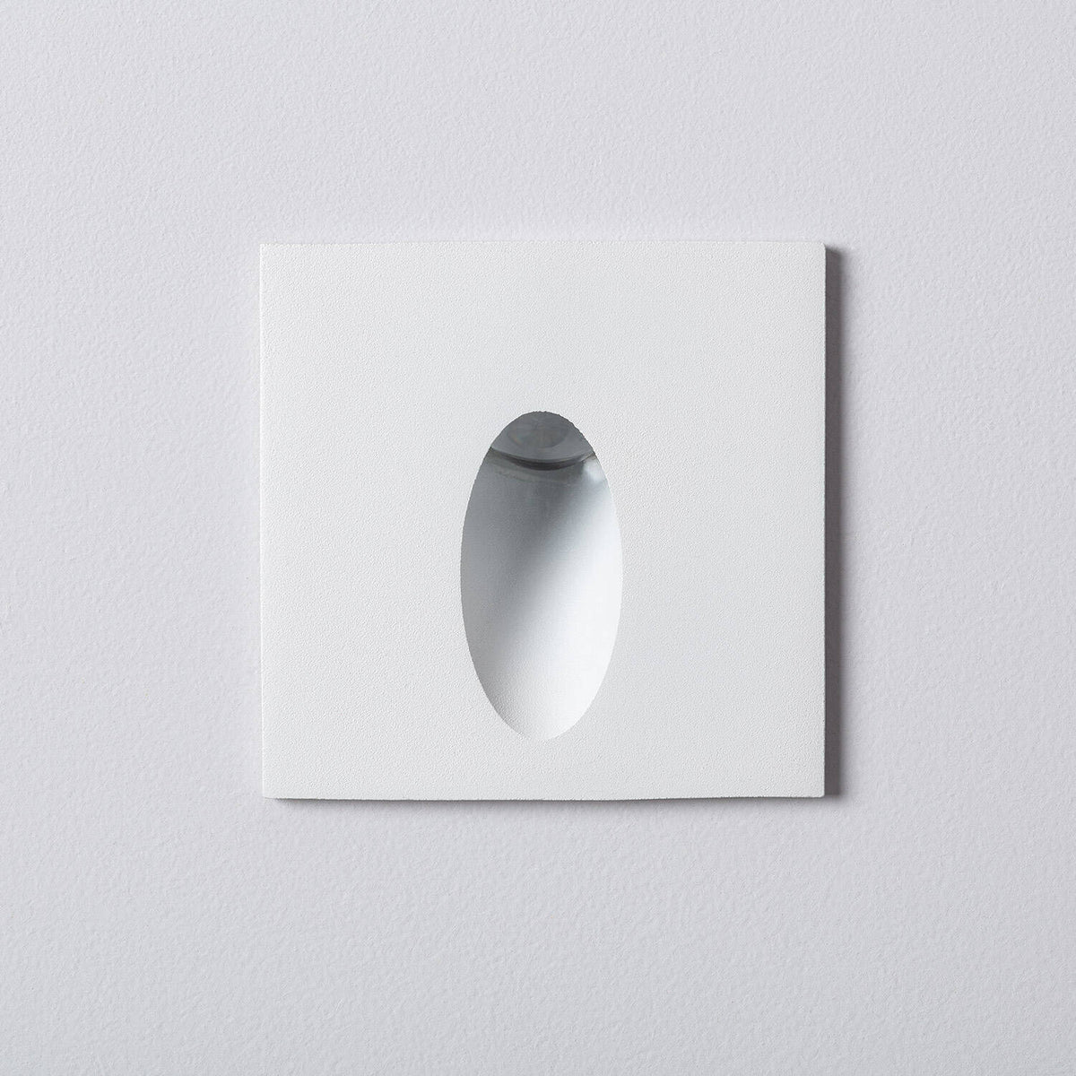 Baliza Exterior LED 3W Empotrable Aluminio Pared Cuadrado Blanco Oval Olite