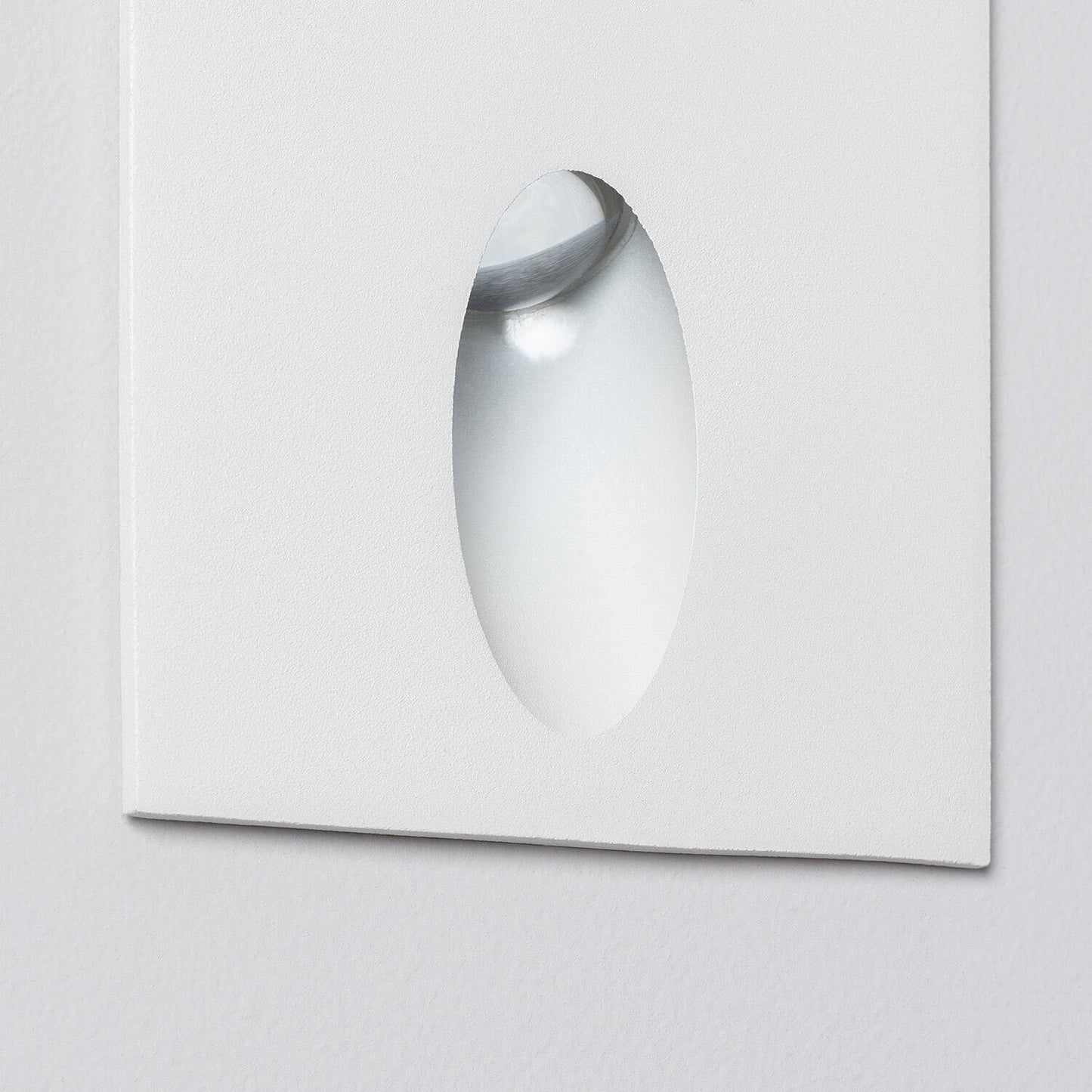 Baliza Exterior LED 3W Empotrable Aluminio Pared Cuadrado Blanco Oval Olite