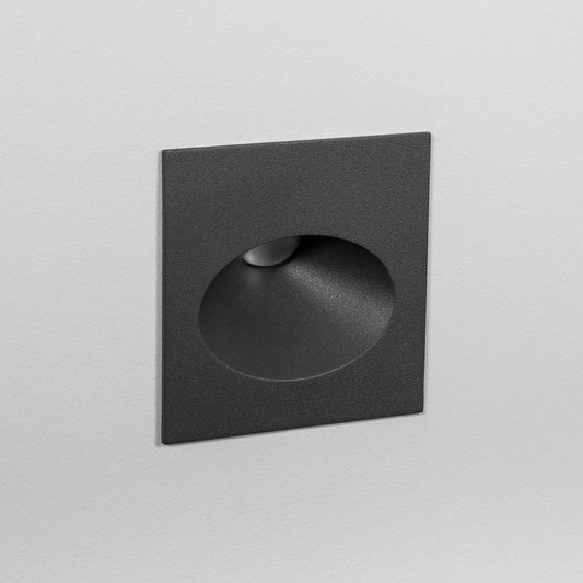 Baliza Exterior LED 3W Empotrable Pared Cuadrado Aluminio Gris Coney