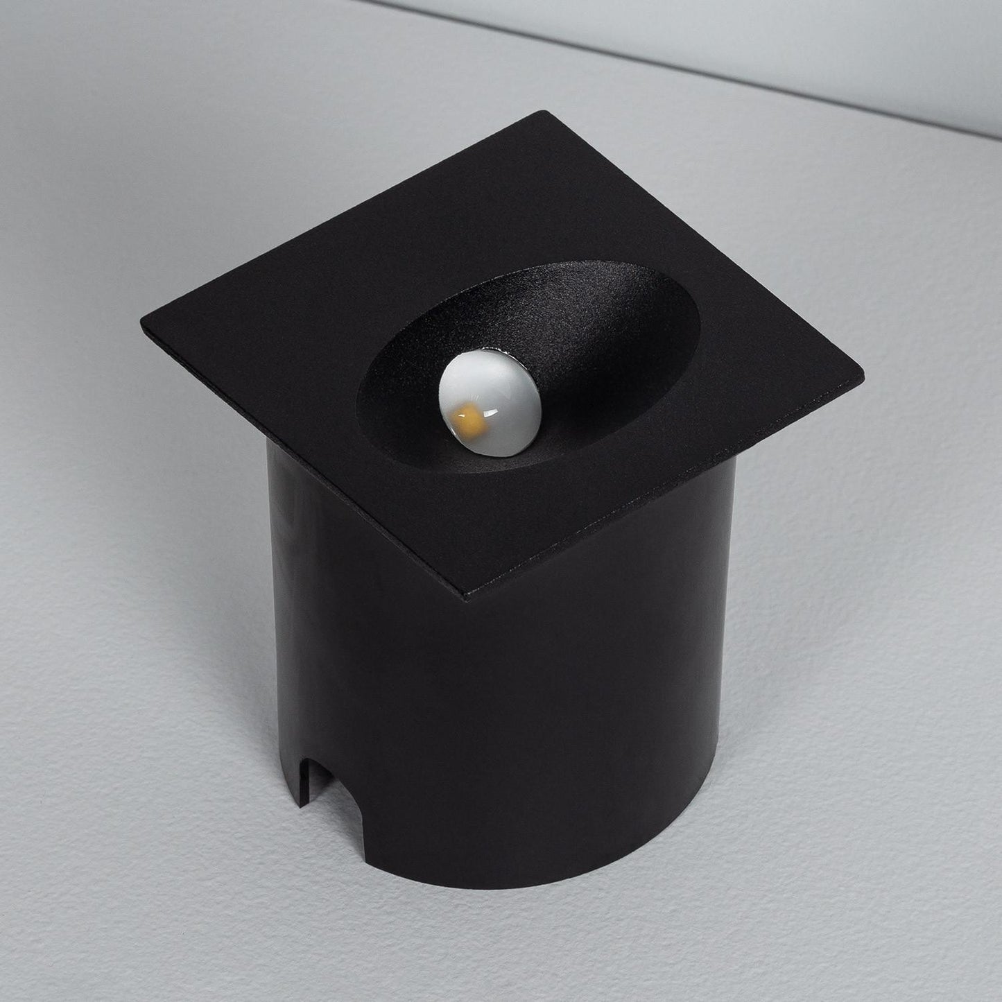 Baliza Exterior LED 3W Empotrable Pared Cuadrado Aluminio Negro Coney