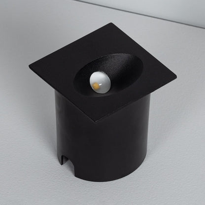 Baliza Exterior LED 3W Empotrable Pared Cuadrado Aluminio Negro Coney