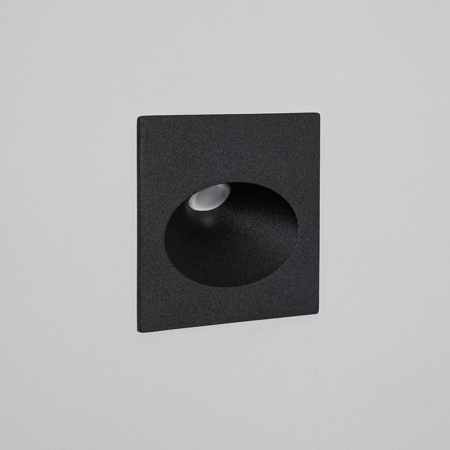 Baliza Exterior LED 3W Empotrable Pared Cuadrado Aluminio Negro Coney