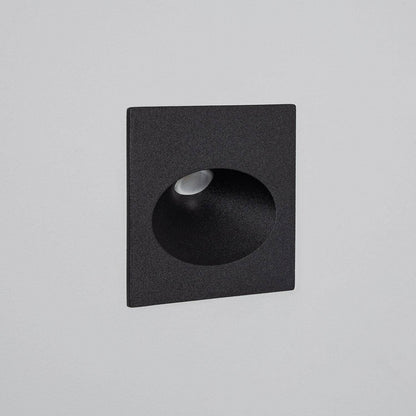 Baliza Exterior LED 3W Empotrable Pared Cuadrado Aluminio Negro Coney