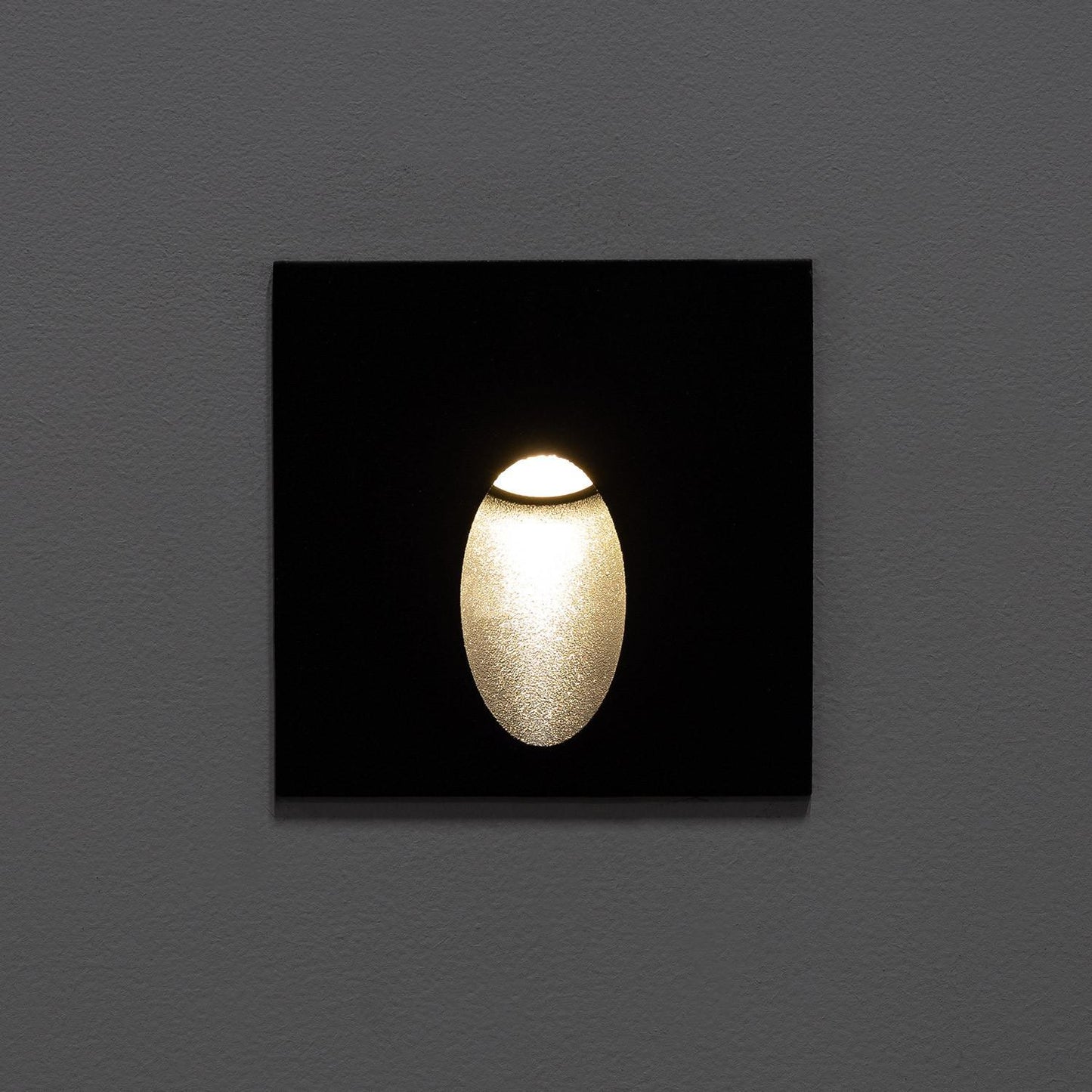 Baliza Exterior LED 3W Empotrable Pared Cuadrado Aluminio Negro Ellis