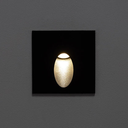 Baliza Exterior LED 3W Empotrable Pared Cuadrado Aluminio Negro Ellis