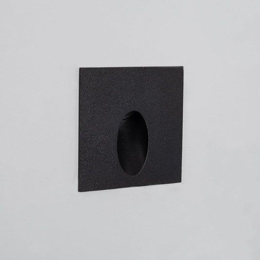 Baliza Exterior LED 3W Empotrable Pared Cuadrado Aluminio Negro Ellis