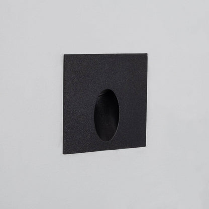 Baliza Exterior LED 3W Empotrable Pared Cuadrado Aluminio Negro Ellis