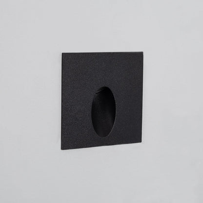 Baliza Exterior LED 3W Empotrable Pared Cuadrado Aluminio Negro Ellis