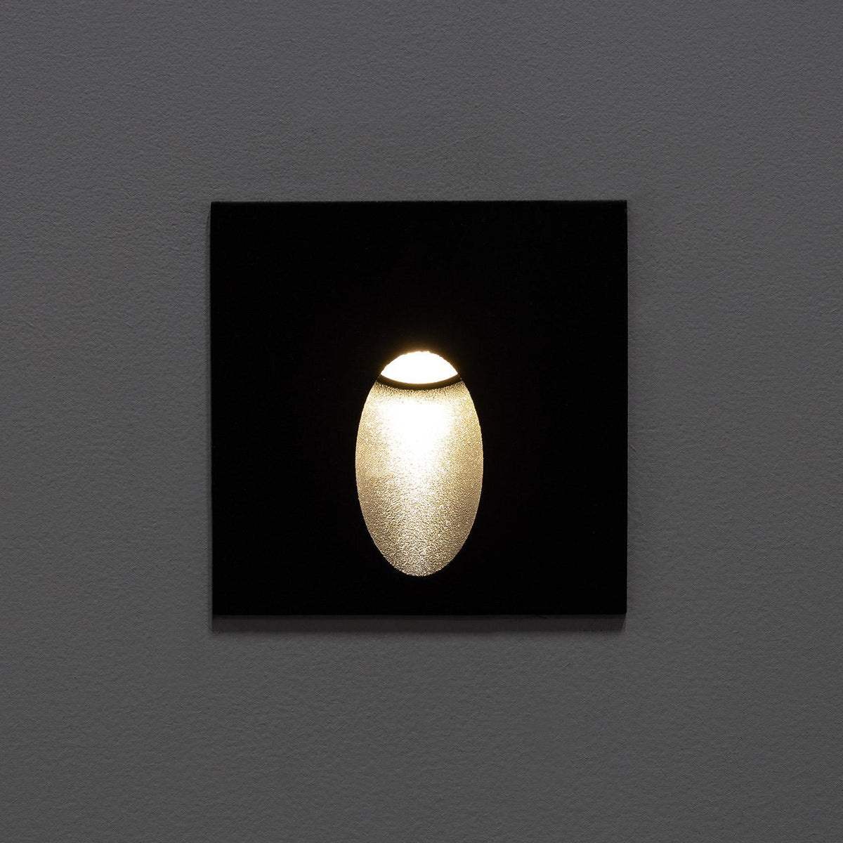 Baliza Exterior LED 3W Empotrable Pared Cuadrado Aluminio Negro Ellis