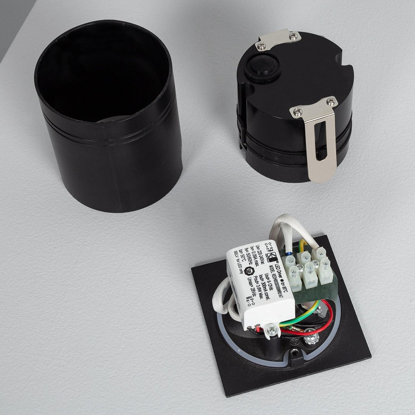Baliza Exterior LED 3W Empotrable Pared Cuadrado Aluminio Negro Ellis