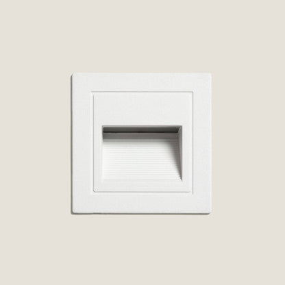 Baliza Exterior LED 3W Empotrable Aluminio Pared Cuadrado Olite II