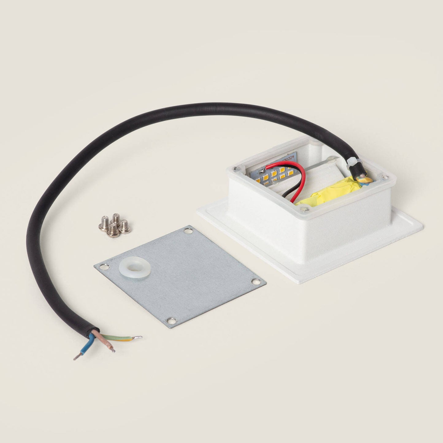 Baliza Exterior LED 3W Empotrable Aluminio Pared Cuadrado Olite II