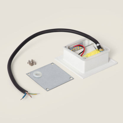 Baliza Exterior LED 3W Empotrable Aluminio Pared Cuadrado Olite II