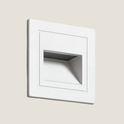 Baliza Exterior LED 3W Empotrable Aluminio Pared Cuadrado Olite II